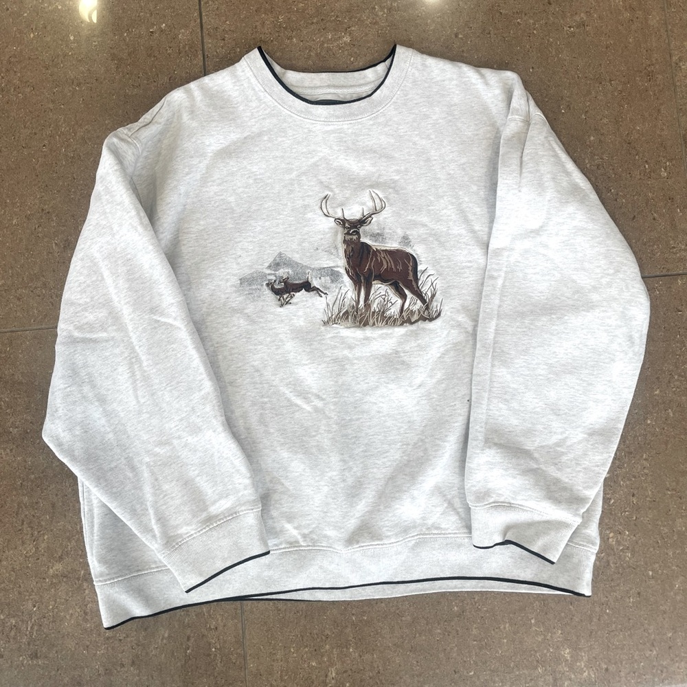Vintage 90s Streetwear Mens 2XL Distressed Nature
Deer Buck Crewneck Sweatshirt